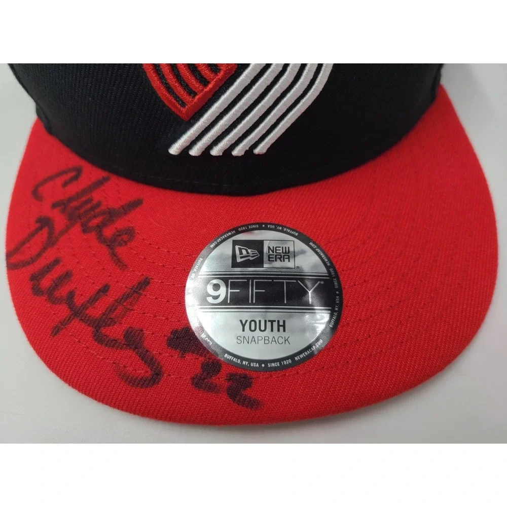 Youth Portland Trail Blazers Clyde Drexler Signed Autographed Snapback Hat‎ Cap